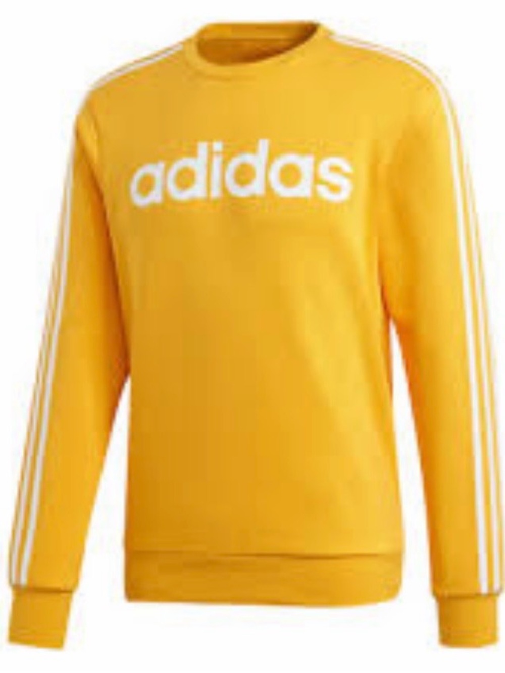 adidas Yellow Crewneck Sweatshirt with White Stripes